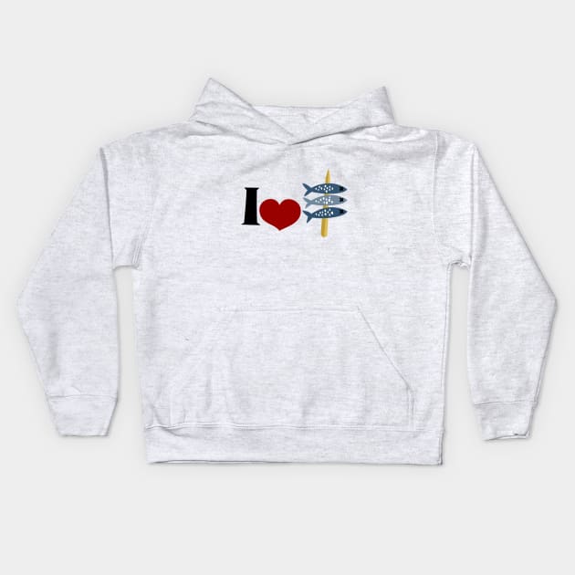 I Love Espetos Kids Hoodie by soniapascual